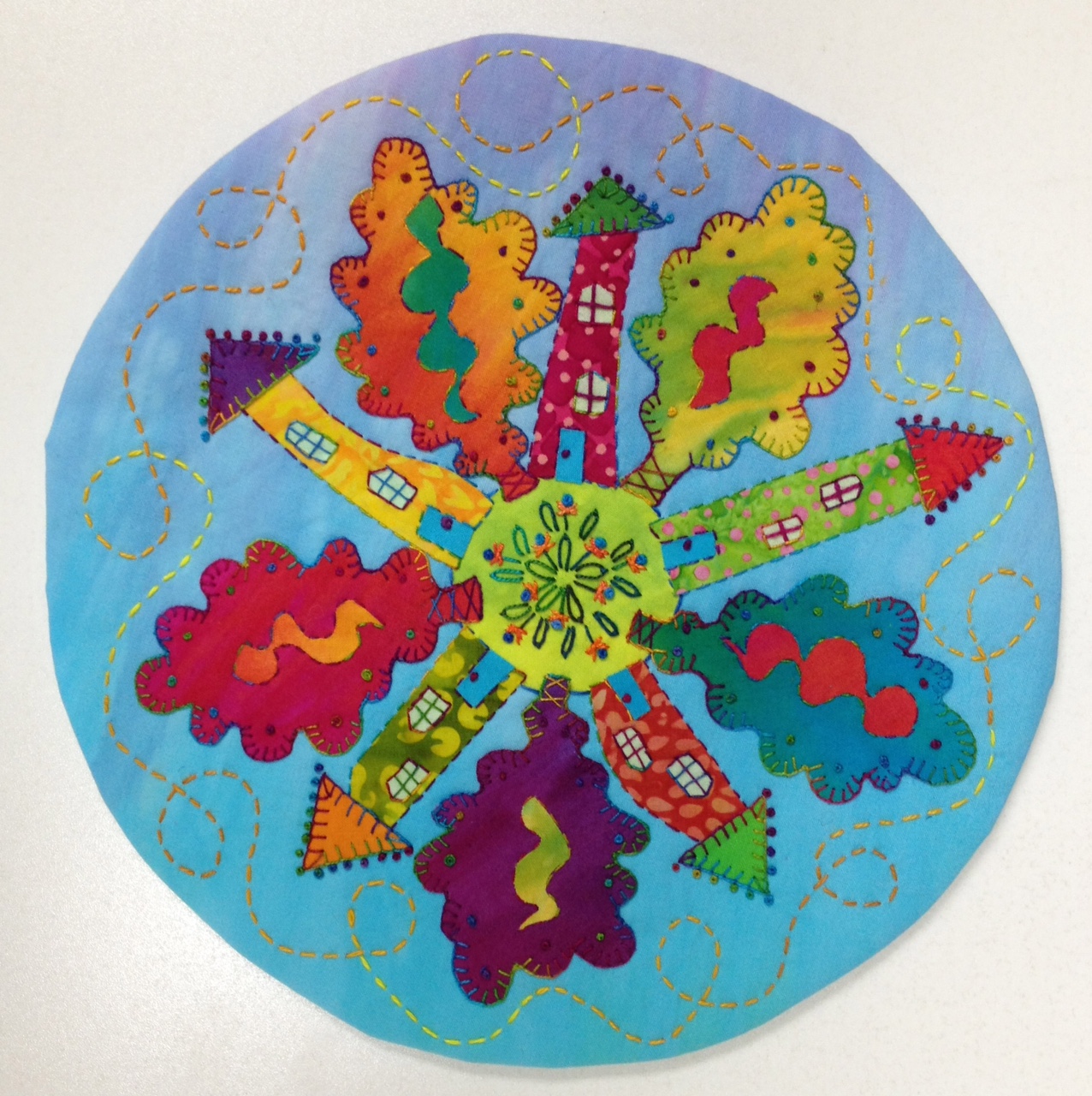 "Pretty Planet #10" by Laura Wasilowski