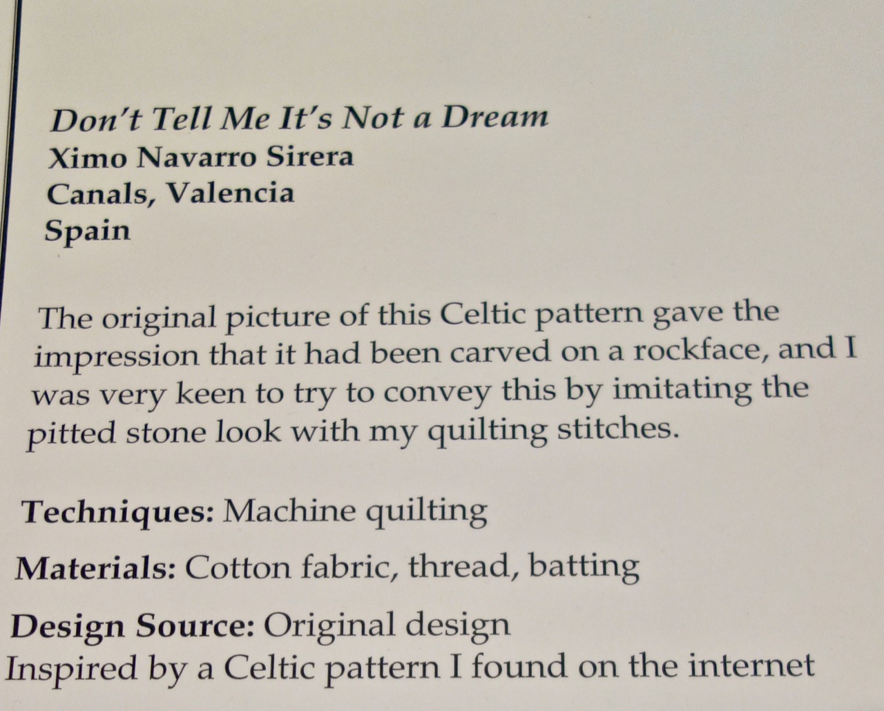 "Don't Tell Me It's Not a Dream" by Ximo Navarro Sirera - Sign