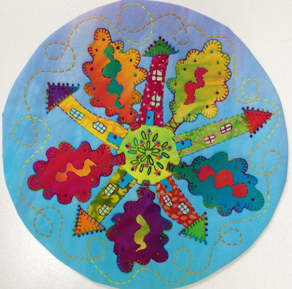 "Pretty Planet #10" by Laura Wasilowski