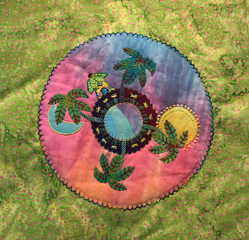 "Pretty Planet Palm Trees" by Laura Wasilowski