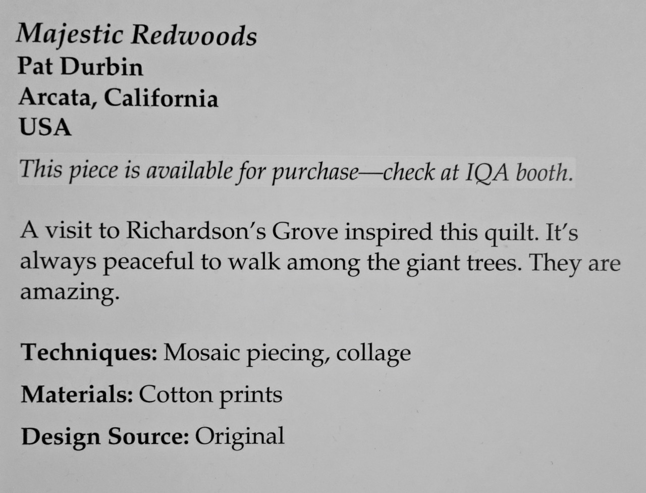 "Majestic Redwoods" sign