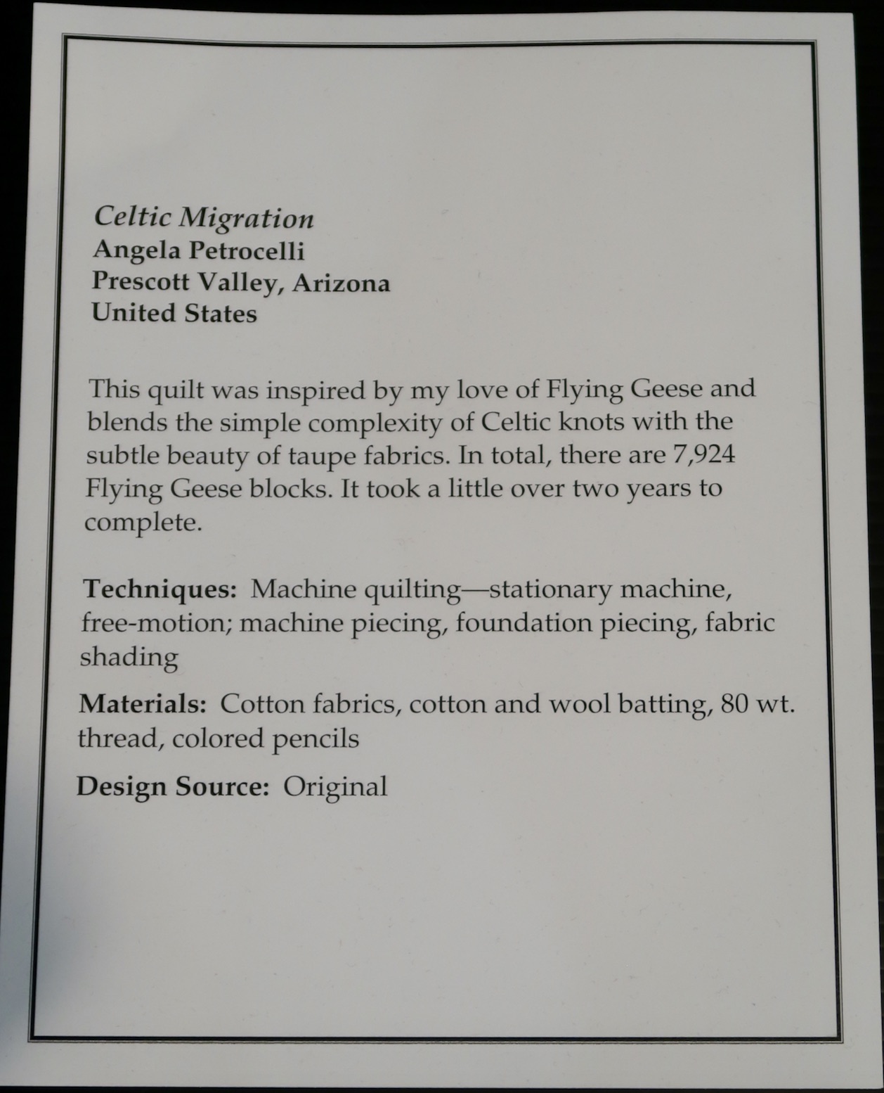 "Celtic Migration" by Angela Petrocelli - Sign