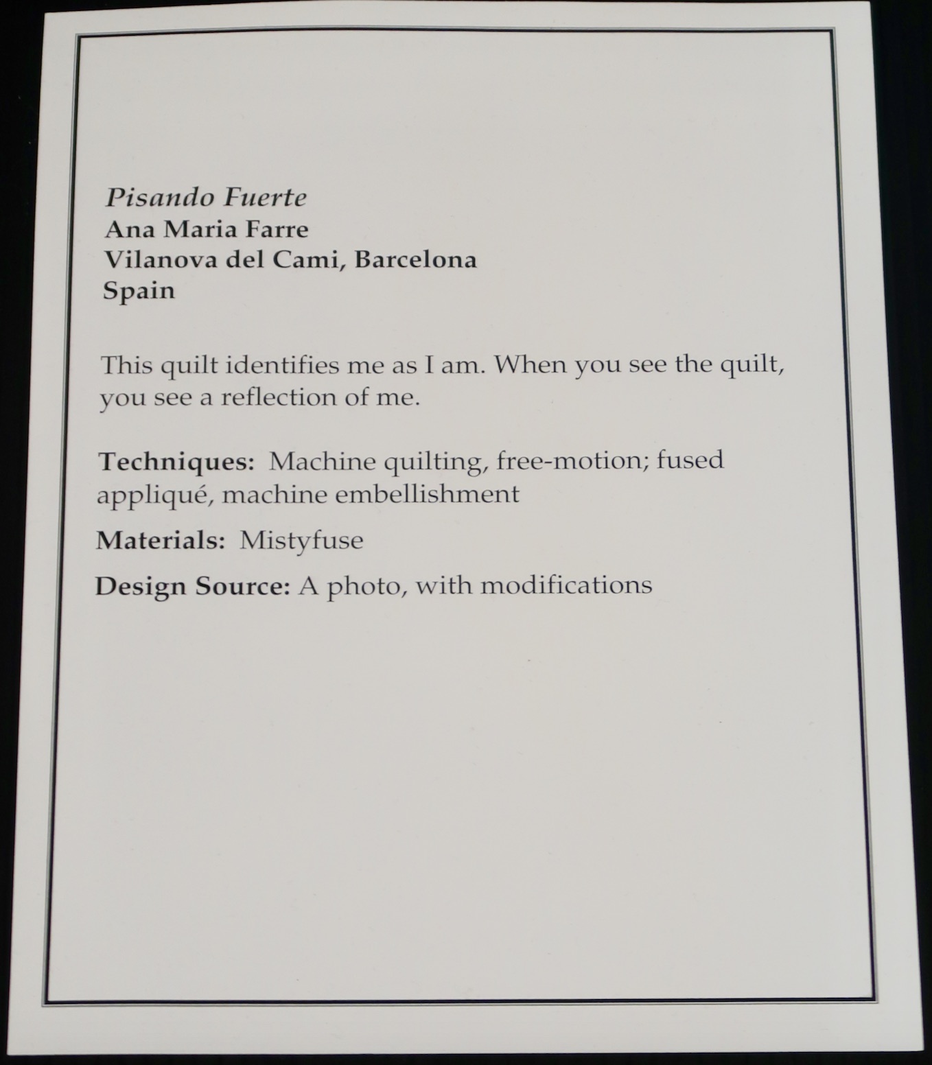 "Pisando Fuerte" by Ana Maria Farre - Sign