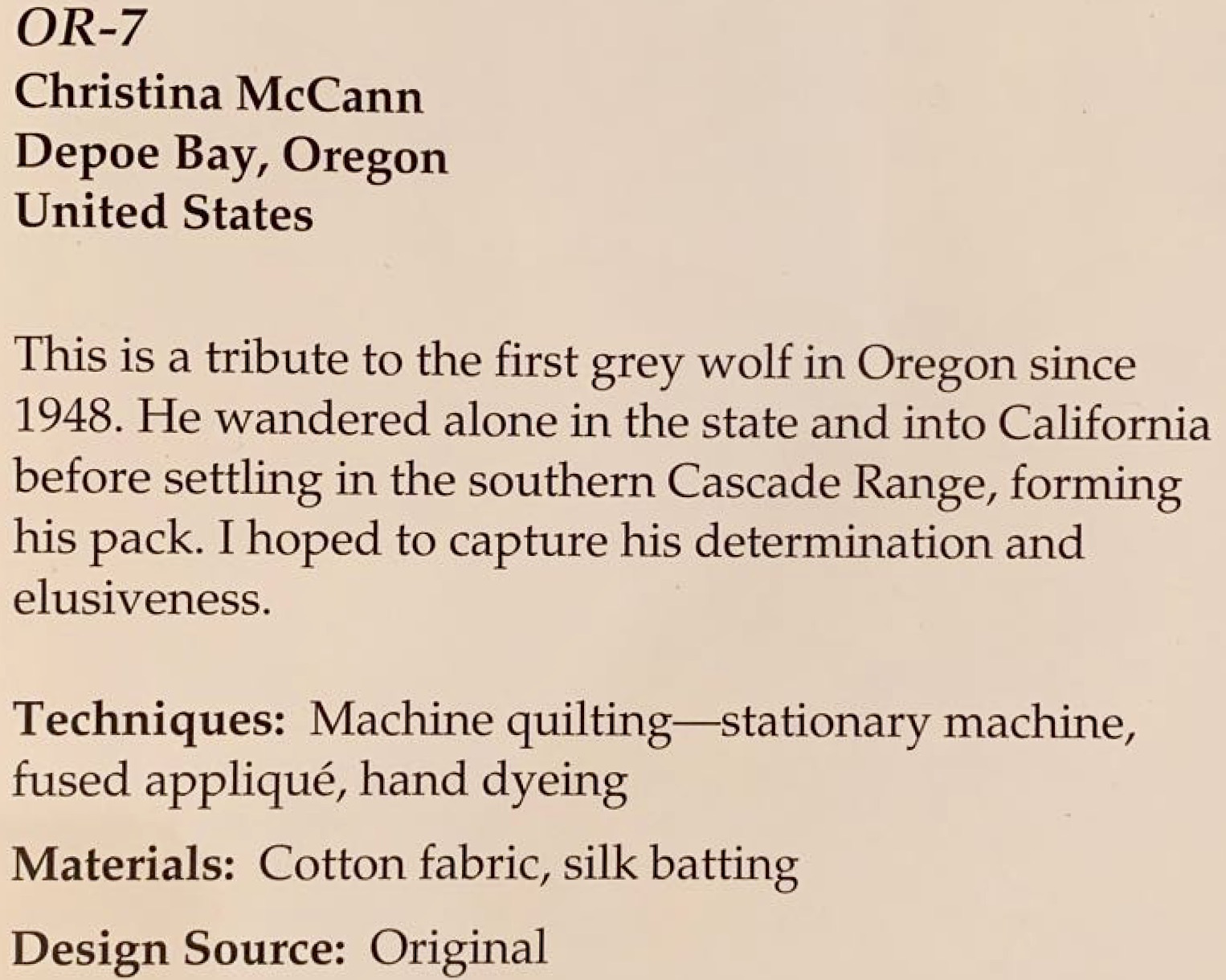 "OR-7" by Christina McCann - Sign