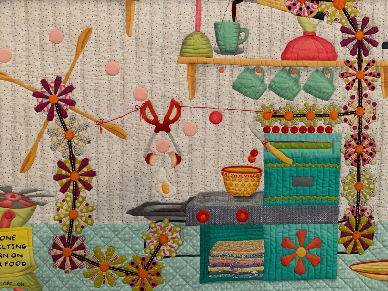 "Rube Goes Quilting" by Linda Beachy-Hughes - Detail 2