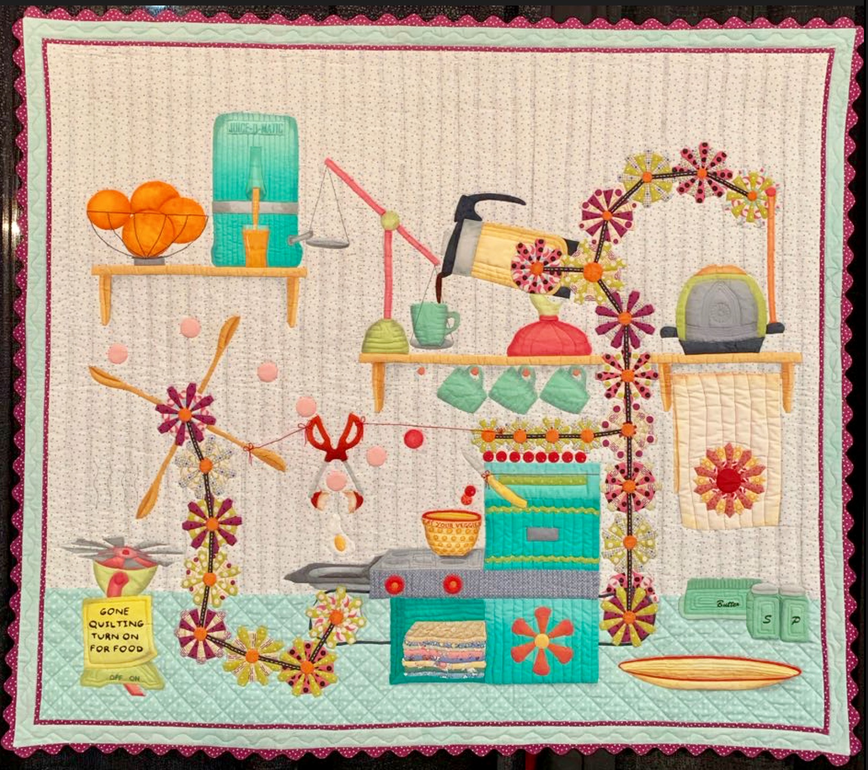 "Rube Goes Quilting" by Linda Beachy-Hughes