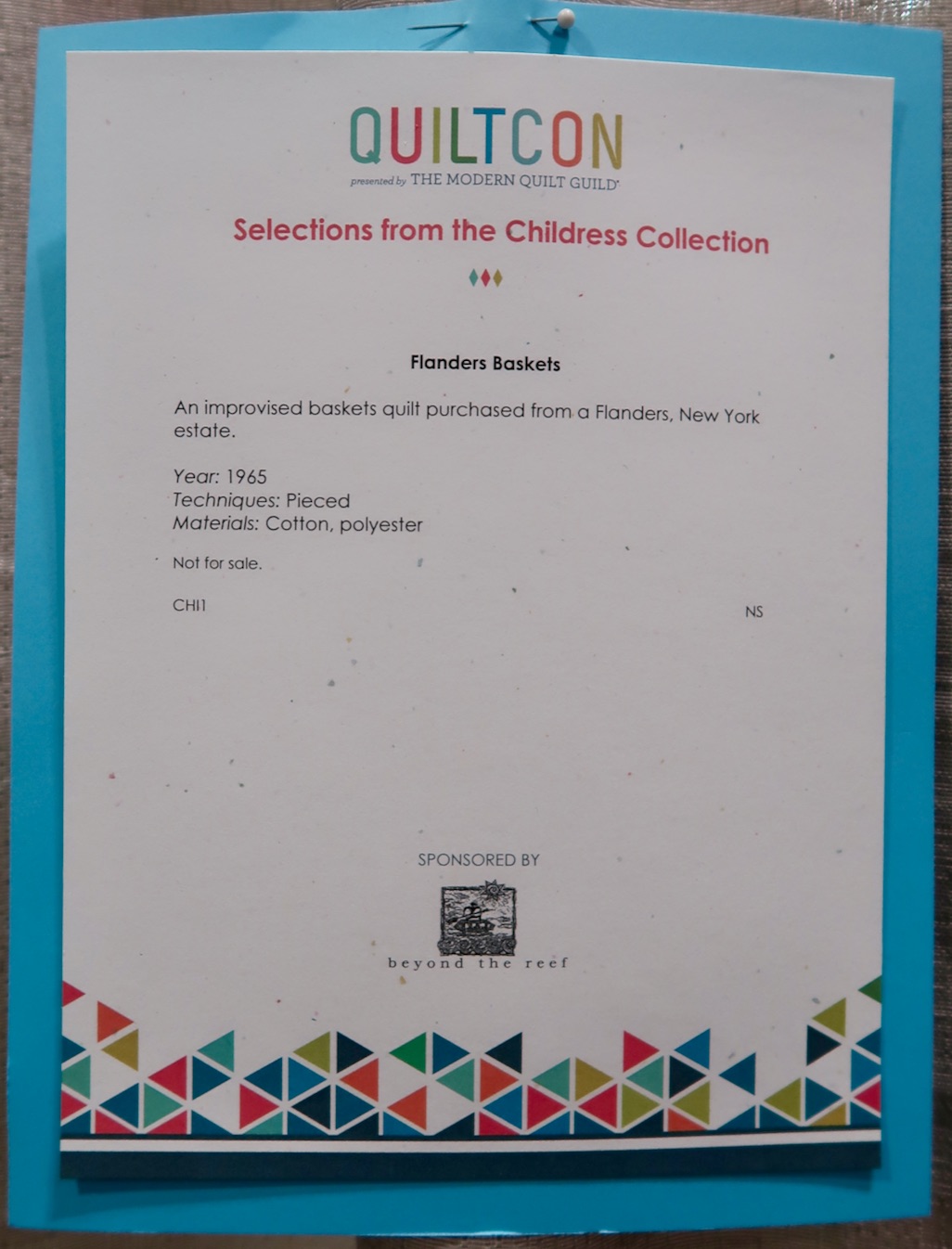 "Flanders Basket" quilt - Childress Collection - Sign