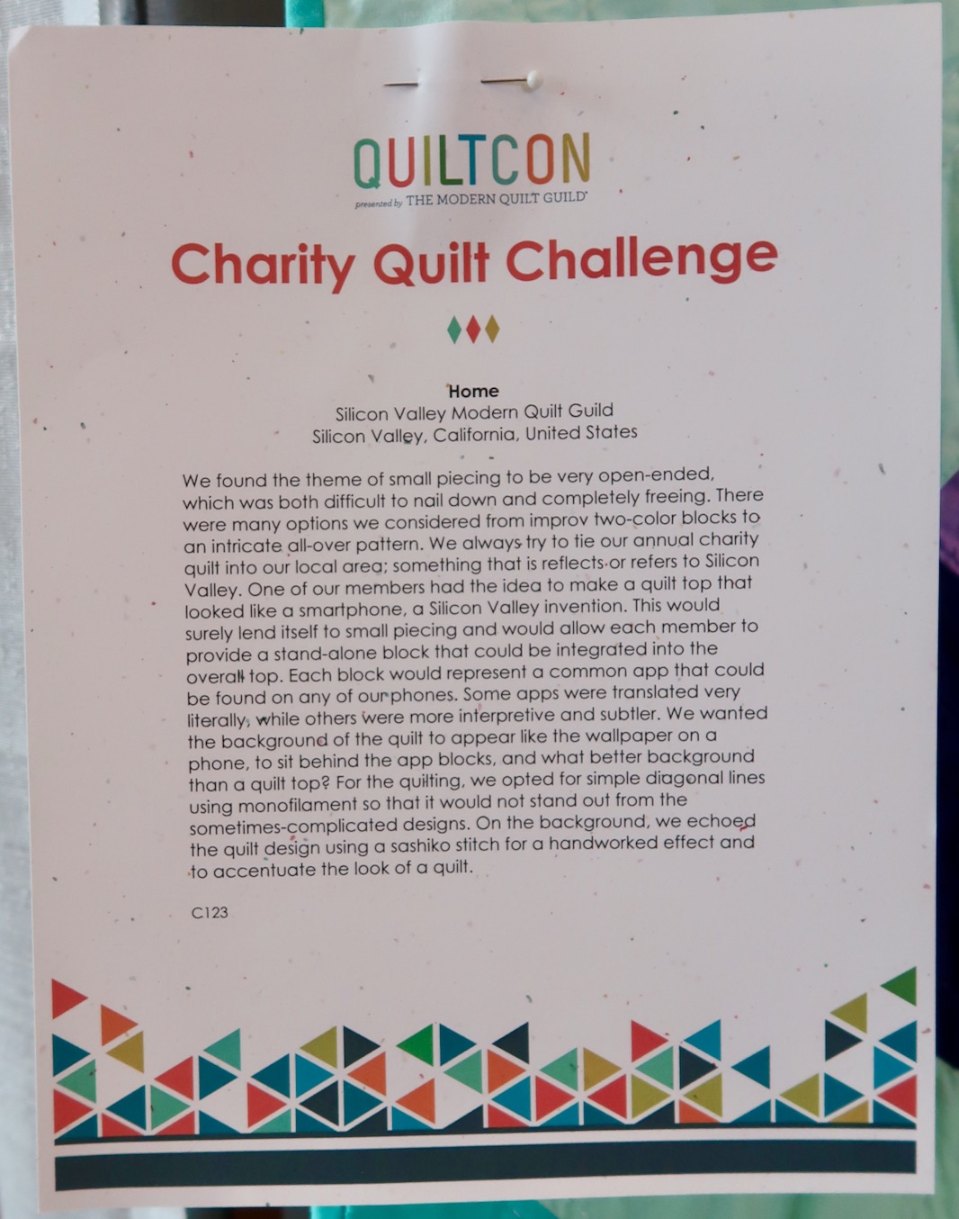 "Home" by the Silicon Valley Modern Quilt Guild - Sign