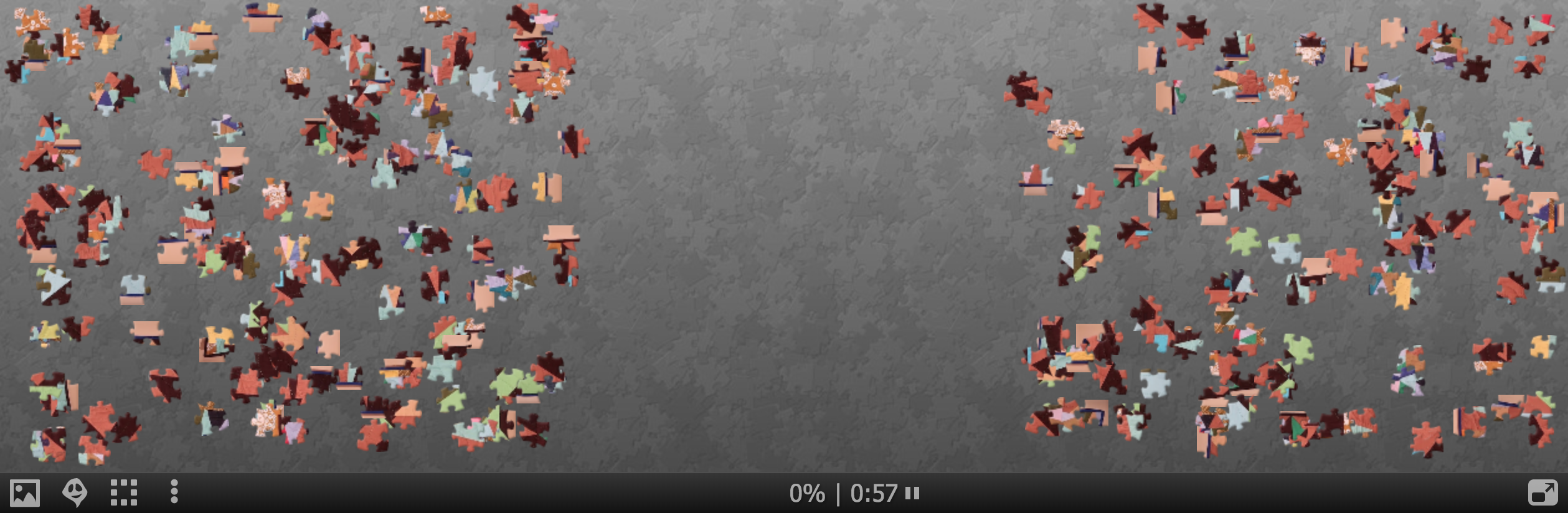 A puzzle of "Flying Geese Improv" by Sherri Lynn Wood