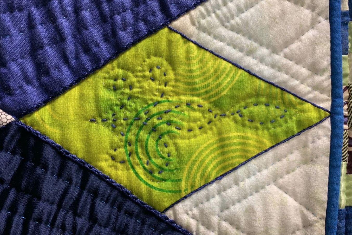 "Lapis Lazuli Beyond the Ocean" by Kinuyo Asano - Embroidery