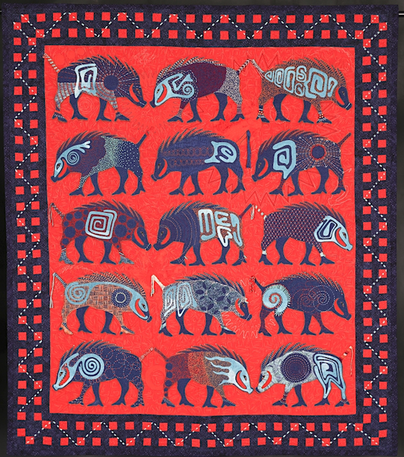 "15 Warthogs" by Marilyn Smith (Image TheQuiltshow.com)