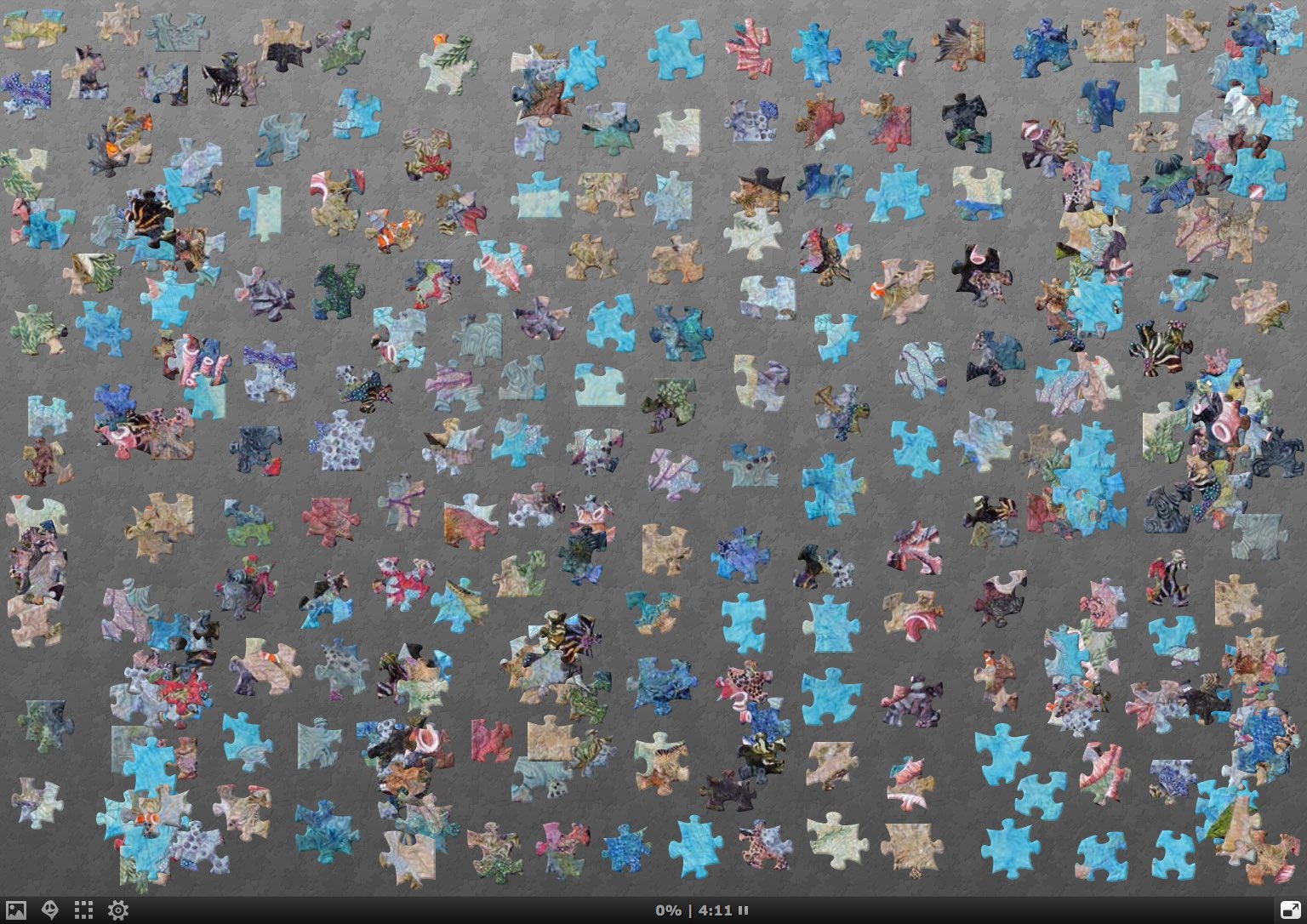 A puzzle of the quilt "Divers Cove" by Eileen Williams.