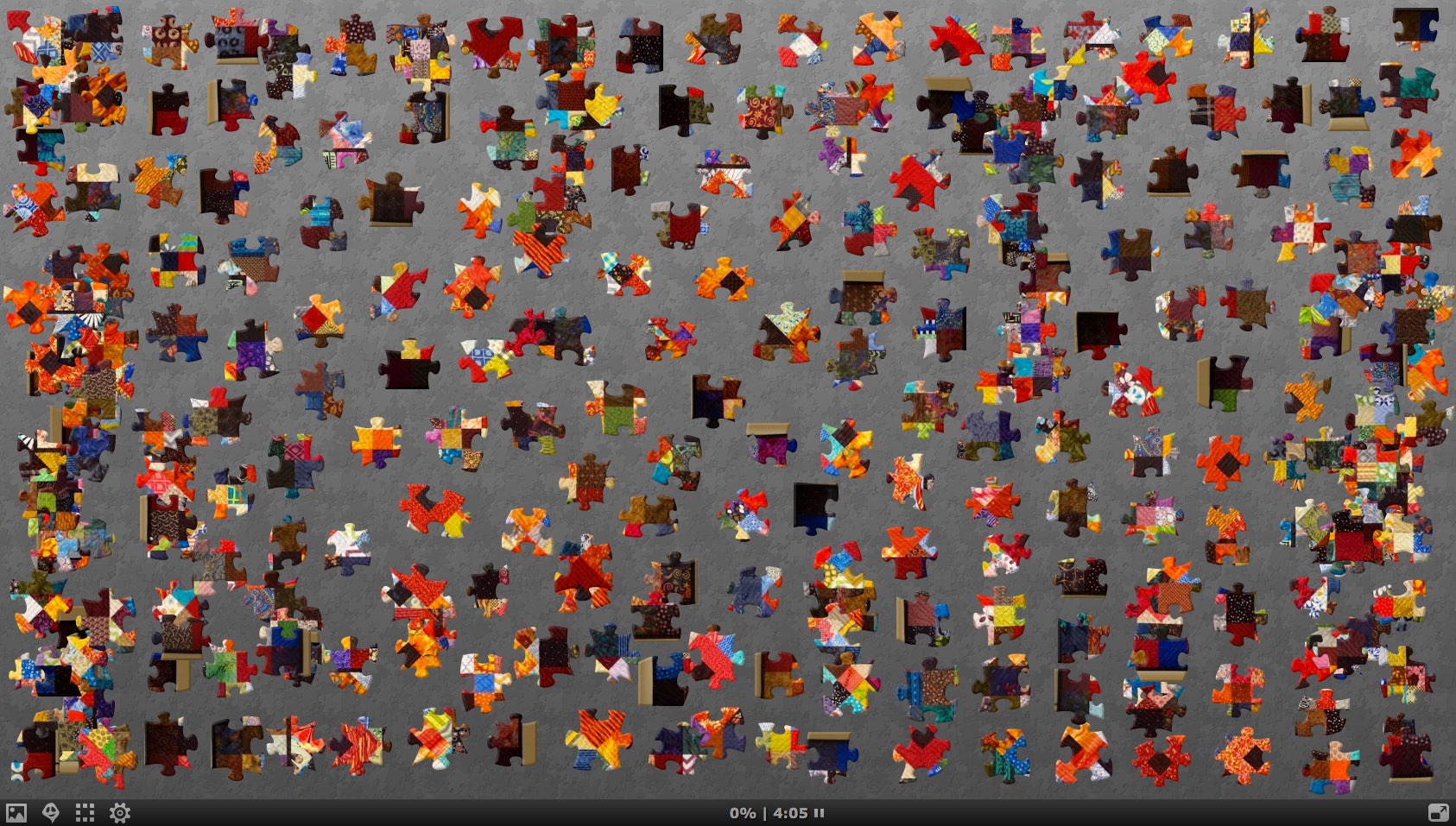 "Odds, Ends, and Leftovers" puzzle of quilt by Gyleen Fitzgerald