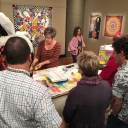 Katie preparing for the demo