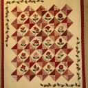 Flowers in Pink - The flowers were hand appliqued by my quilting group. I pieced the top added the borders and my group hand quilted it for me. I used a wool batt...yummy to hand quilt!