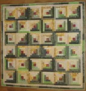 Yellow/green log cabin