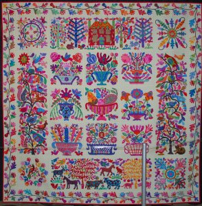 Vases, Birds, and Other Things by Kim McLean,<br>Quilted by Kay Fernihough